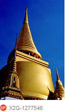 A golden spire, at the Temple of the Emerald Buddha, Bangkok Thailand